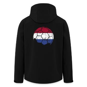 Netherlands soccer ball football - Men’s Recycled Softshell Jacket by Stanley/Stella - black - Back - AI Model Male 185 light (185cm)