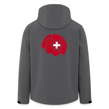 Switzerland Soccer Ball Football - Men’s Recycled Softshell Jacket by Stanley/Stella - black - Back - AI Model Male 185 light (185cm)