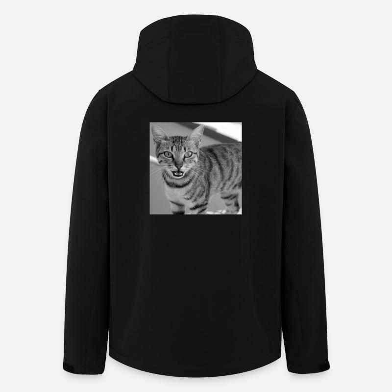 Katze Porträt weiß-schwarz - Recycelte Männer Softshell-Jacke von Stanley/Stella - Schwarz