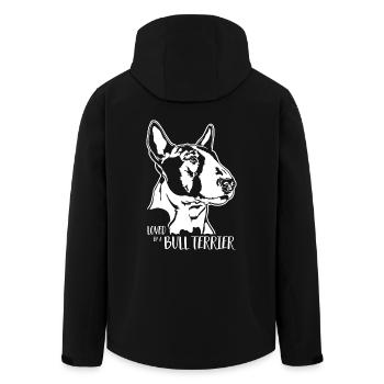 Aimé par un chien Bull Terrier disant chiens Wilsigns - Veste softshell homme en polyester recyclé Stanley/Stella - noir - Dos - AI Model Male 185 light (185cm)