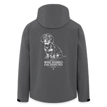 Teckel à poil dur Maman Teckel à poil dur Wilsigns - Veste softshell homme en polyester recyclé Stanley/Stella - noir - Dos - AI Model Male 185 light (185cm)