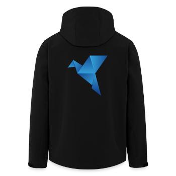 origami paper plane paper airplane13 - Men’s Recycled Softshell Jacket by Stanley/Stella - black - Back - AI Model Male 185 light (185cm)