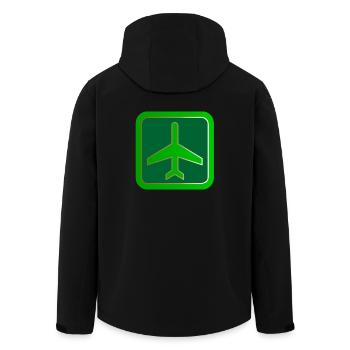 Avion en avion Heißluftballon ba de l'air - Veste softshell homme en polyester recyclé Stanley/Stella - noir - Dos - AI Model Male 185 light (185cm)