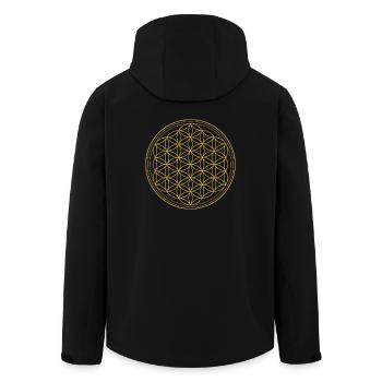 Blume des Lebens - Flower of Life Mandala - Recycelte Männer Softshell-Jacke von Stanley/Stella - Schwarz - Hinten - AI Model Male 185 light (185cm)
