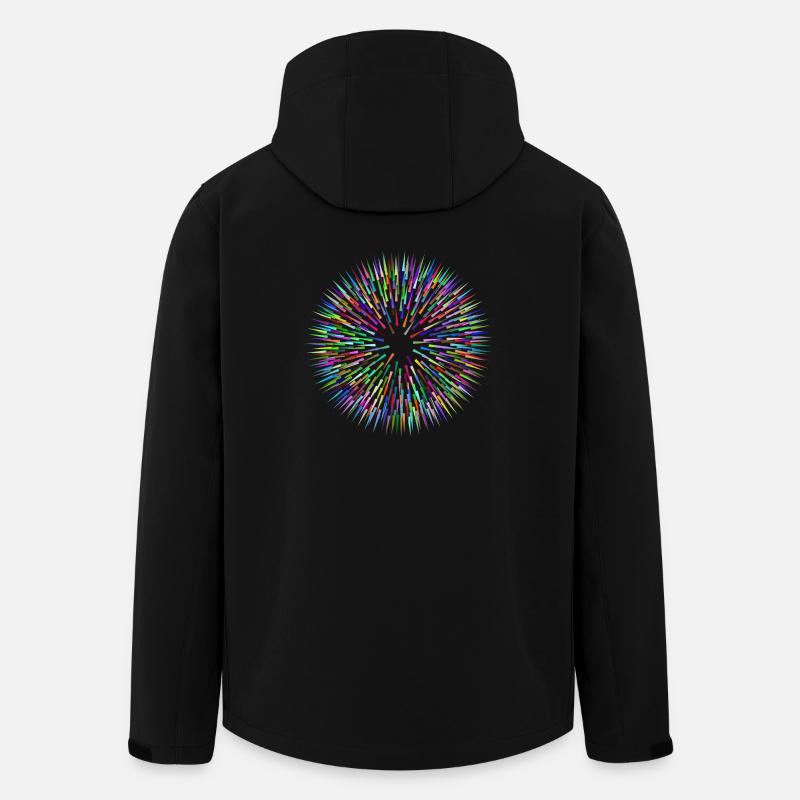 Bunte Nadeln abstrakt - Recycelte Männer Softshell-Jacke von Stanley/Stella - Schwarz