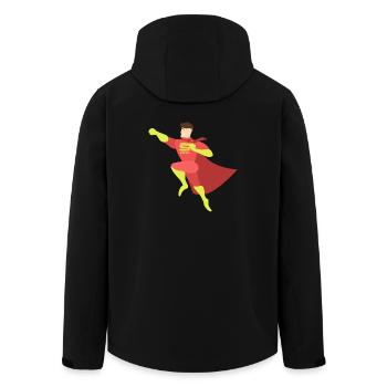 Superpapa als Geschenk - Recycelte Männer Softshell-Jacke von Stanley/Stella - Schwarz - Hinten - AI Model Male 185 light (185cm)