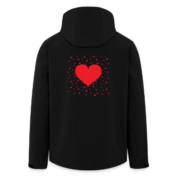 coeur rouge avec des petites étoiles en arrière-plan - Veste softshell homme en polyester recyclé Stanley/Stella - noir - Dos - AI Model Male 185 light (185cm)