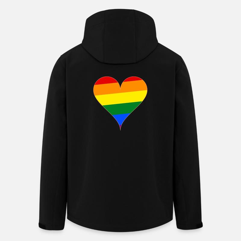 Heart rainbow flag gift - Men’s Recycled Softshell Jacket by Stanley/Stella - black