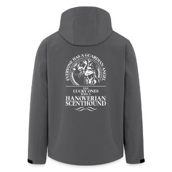 HANOVERIAN SCENTHOUND Guardian Angel Dog Saying - Men’s Recycled Softshell Jacket by Stanley/Stella - black - Back - AI Model Male 185 light (185cm)