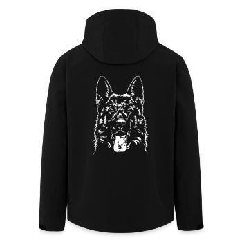 German Shepherd Dog Dog Portrait Dog Wilsigns - Men’s Recycled Softshell Jacket by Stanley/Stella - black - Back - AI Model Male 185 light (185cm)