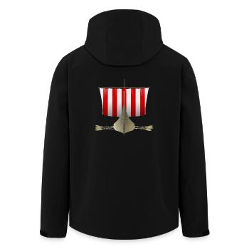 vikings wickinger warrior vikingboat boot47 - Men’s Recycled Softshell Jacket by Stanley/Stella - black - Back - AI Model Male 185 light (185cm)
