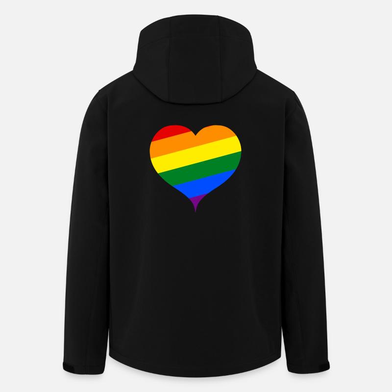 Les Rainbow hearts) - Veste softshell homme en polyester recyclé Stanley/Stella - noir