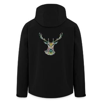 deer - Men’s Recycled Softshell Jacket by Stanley/Stella - black - Back - AI Model Male 185 light (185cm)