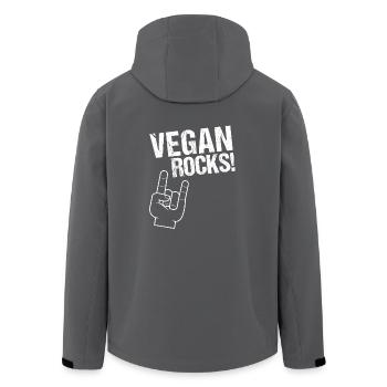 Vegan Rocks! THe Rockin 'Vegan Style. - Men’s Recycled Softshell Jacket by Stanley/Stella - black - Back - AI Model Male 185 light (185cm)