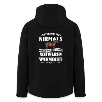 Warmblut Pferde Shirt-UNF - Recycelte Männer Softshell-Jacke von Stanley/Stella - Schwarz - Hinten - AI Model Male 185 light (185cm)