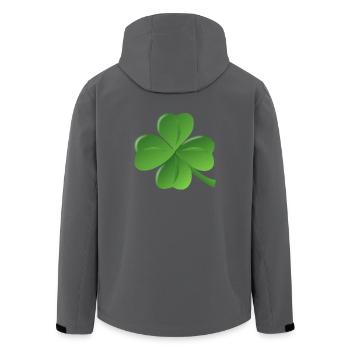 kleeblatt glueck shamrock luck four leaf clover8 - Recycelte Männer Softshell-Jacke von Stanley/Stella - Schwarz - Hinten - AI Model Male 185 light (185cm)