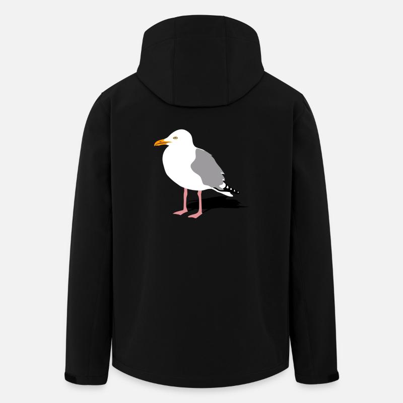 mouette port mer - Veste softshell homme en polyester recyclé Stanley/Stella - noir
