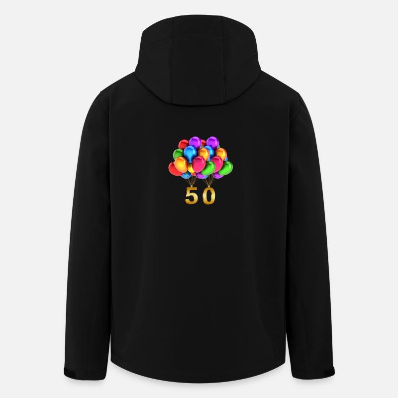 Idée cadeau ballons 50e anniversaire - Veste softshell homme en polyester recyclé Stanley/Stella - noir