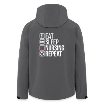 Eat Sleep Nursing Repeat - Recycelte Männer Softshell-Jacke von Stanley/Stella - Schwarz - Hinten - AI Model Male 185 light (185cm)