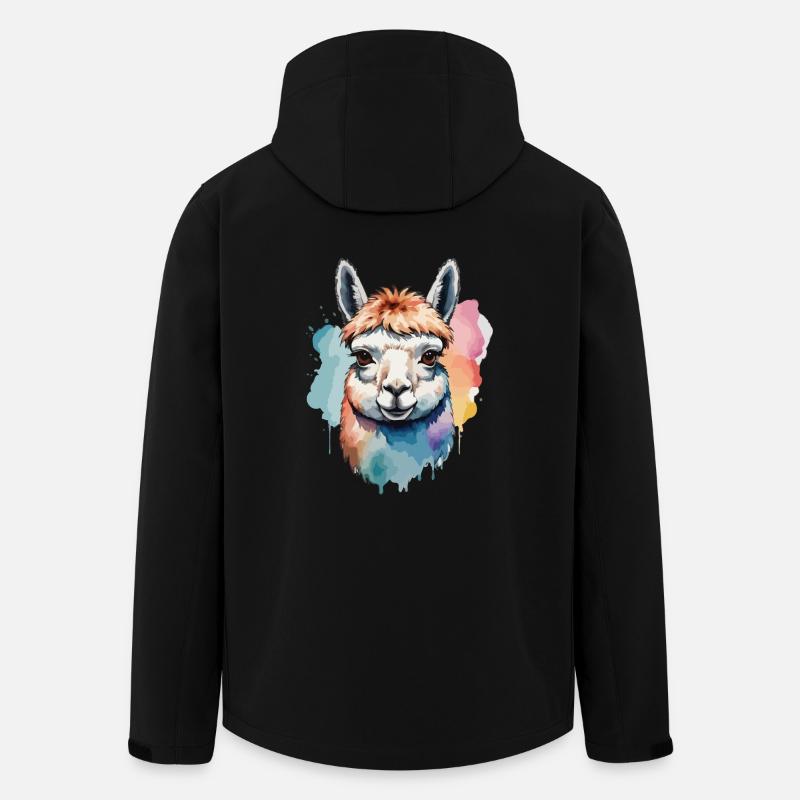 Alpaka Lama Cool Bunt Zäh - Recycelte Männer Softshell-Jacke von Stanley/Stella - Schwarz