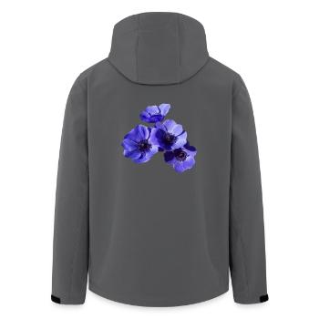 blaue Blumen - Recycelte Männer Softshell-Jacke von Stanley/Stella - Schwarz - Hinten - AI Model Male 185 light (185cm)