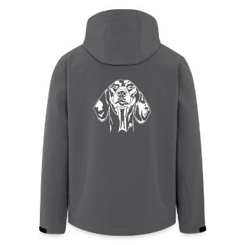 Funny Dachshund Dachshund Teckel Dogs Wilsigns - Men’s Recycled Softshell Jacket by Stanley/Stella - black - Back - AI Model Male 185 light (185cm)