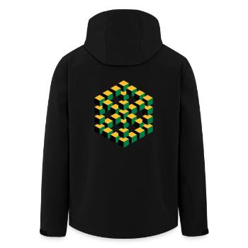 unmögliche Figur Escher Würfel Geometrie Phantasie - Recycelte Männer Softshell-Jacke von Stanley/Stella - Schwarz - Hinten - AI Model Male 185 light (185cm)