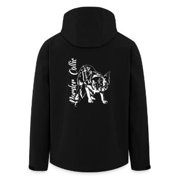 BORDER COLLIE Hütehund Hütehunde Wilsigns Agiltiy - Recycelte Männer Softshell-Jacke von Stanley/Stella - Schwarz - Hinten - AI Model Male 185 light (185cm)