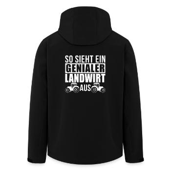 Genialer Landwirt - Recycelte Männer Softshell-Jacke von Stanley/Stella - Schwarz - Hinten - AI Model Male 185 light (185cm)