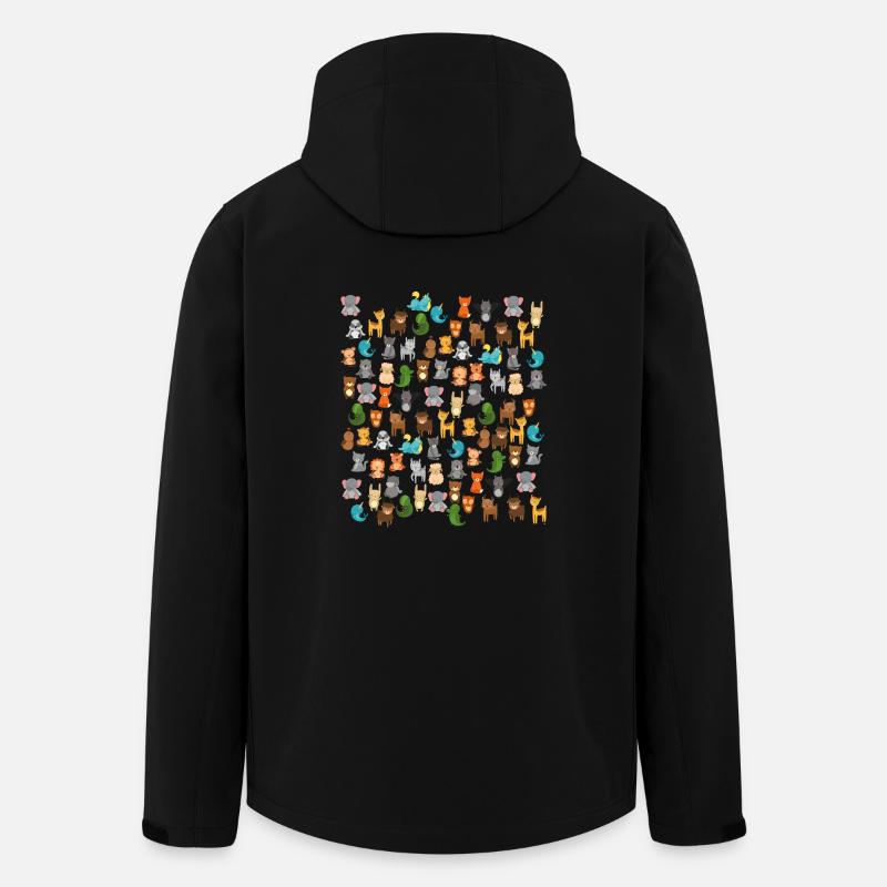 süße Comic Tiere kawaii - Recycelte Männer Softshell-Jacke von Stanley/Stella - Schwarz