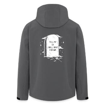 Halloweenspruch "Tell my ex I'm waiting for him" - Men’s Recycled Softshell Jacket by Stanley/Stella - anthracite - Back - AI Model Male 185 light (185cm)