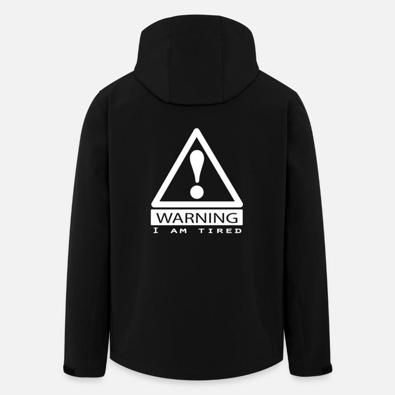 Warnung - Achtung warning i am tired ich bin müde - Recycelte Männer Softshell-Jacke von Stanley/Stella - Schwarz