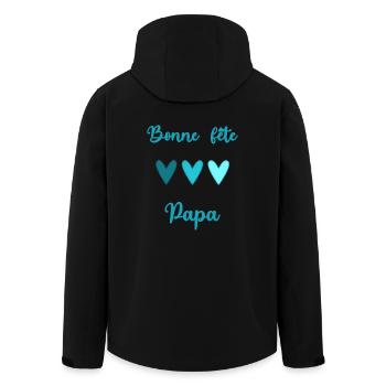 BONNE FÊTE PAPA. PAPA. FÊTE DES PÈRES. BONNE FÊTE - Veste softshell homme en polyester recyclé Stanley/Stella - noir - Dos - AI Model Male 185 light (185cm)
