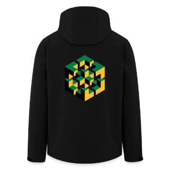 unmögliche Figur Escher Würfel Geometrie Phantasie - Recycelte Männer Softshell-Jacke von Stanley/Stella - Schwarz - Hinten - AI Model Male 185 light (185cm)