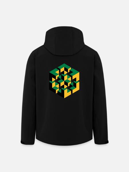 unmögliche Figur Escher Würfel Geometrie Phantasie - Recycelte Männer Softshell-Jacke von Stanley/Stella - Schwarz