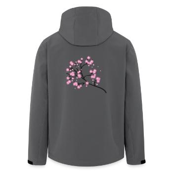 Schöne Blumen! - Recycelte Männer Softshell-Jacke von Stanley/Stella - Schwarz - Hinten - AI Model Male 185 light (185cm)
