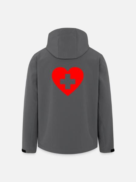 Erste Hilfe Herz Geschenk Geschenkidee - Recycelte Männer Softshell-Jacke von Stanley/Stella - Schwarz