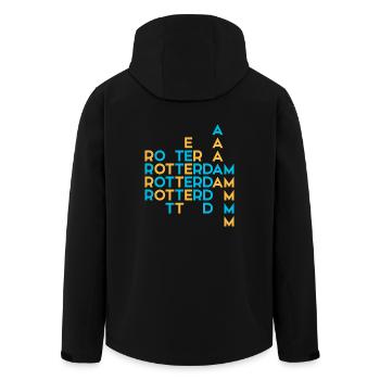 Rotterdam - Pays-Bas - Pays-Bas - Randstad - Veste softshell homme en polyester recyclé Stanley/Stella - noir - Dos - AI Model Male 185 light (185cm)