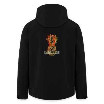 Pineapple in 3D look - Men’s Recycled Softshell Jacket by Stanley/Stella - black - Back - AI Model Male 185 light (185cm)