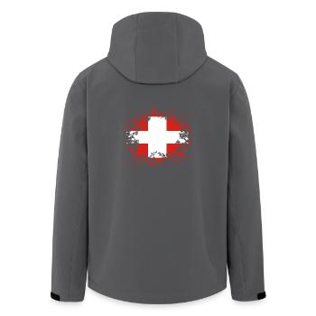 home country roots wurzeln love Schweiz png - Recycelte Männer Softshell-Jacke von Stanley/Stella - Schwarz - Hinten - AI Model Male 185 light (185cm)