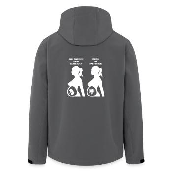 GESCHENK BABYBAUCH GEBOREN ALBANIEN - Recycelte Männer Softshell-Jacke von Stanley/Stella - Schwarz - Hinten - AI Model Male 185 light (185cm)