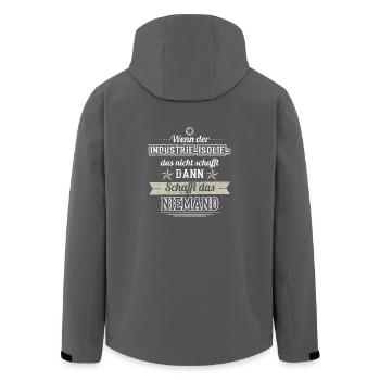 GIFT DOES NOT MAKE AN INDUSTRIAL INSULATOR - Men’s Recycled Softshell Jacket by Stanley/Stella - black - Back - AI Model Male 185 light (185cm)