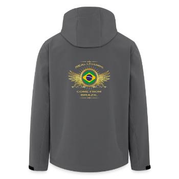 Légendes nés cadeau maison à BRAZIL - Veste softshell homme en polyester recyclé Stanley/Stella - noir - Dos - AI Model Male 185 light (185cm)