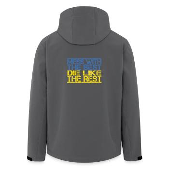 Home Mess with best love Ukraine png - Men’s Recycled Softshell Jacket by Stanley/Stella - black - Back - AI Model Male 185 light (185cm)