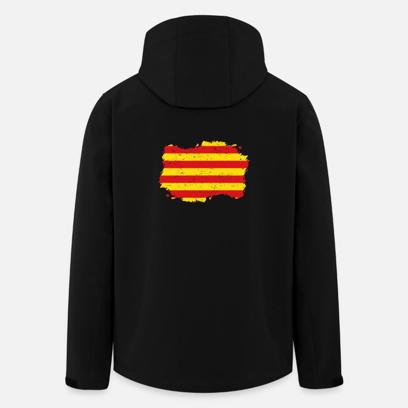 Roots pays drapeau Estelada katalani - Veste softshell homme en polyester recyclé Stanley/Stella - noir