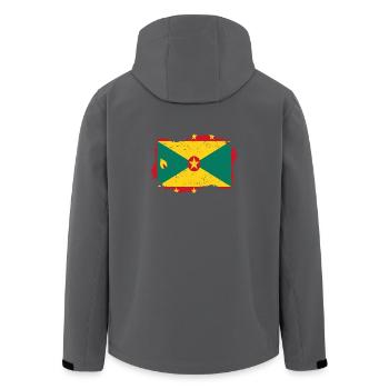 Roots roots flag homeland country Grenada png - Men’s Recycled Softshell Jacket by Stanley/Stella - black - Back - AI Model Male 185 light (185cm)