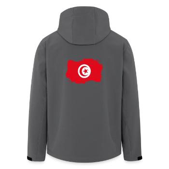 Roots roots flag homeland country Tunisia png - Men’s Recycled Softshell Jacket by Stanley/Stella - black - Back - AI Model Male 185 light (185cm)