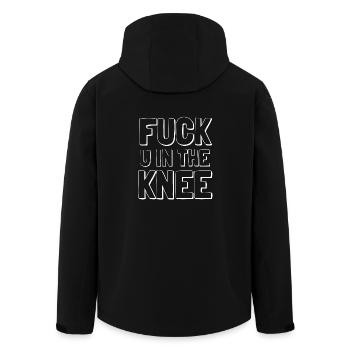 F*** you in the knee - Recycelte Männer Softshell-Jacke von Stanley/Stella - Schwarz - Hinten - AI Model Male 185 light (185cm)