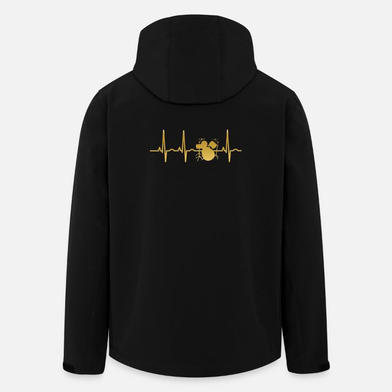 l'évolution du rythme cardiaque ECG DRUMMER batterie PERCUSSION - Veste softshell homme en polyester recyclé Stanley/Stella - noir