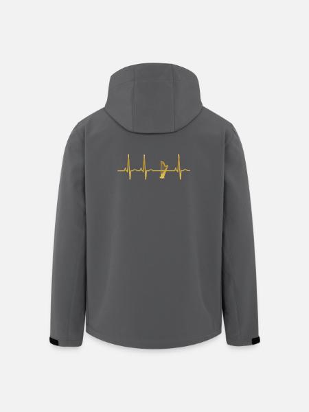 evolution ekg heartbeat harp harp - Men’s Recycled Softshell Jacket by Stanley/Stella - black